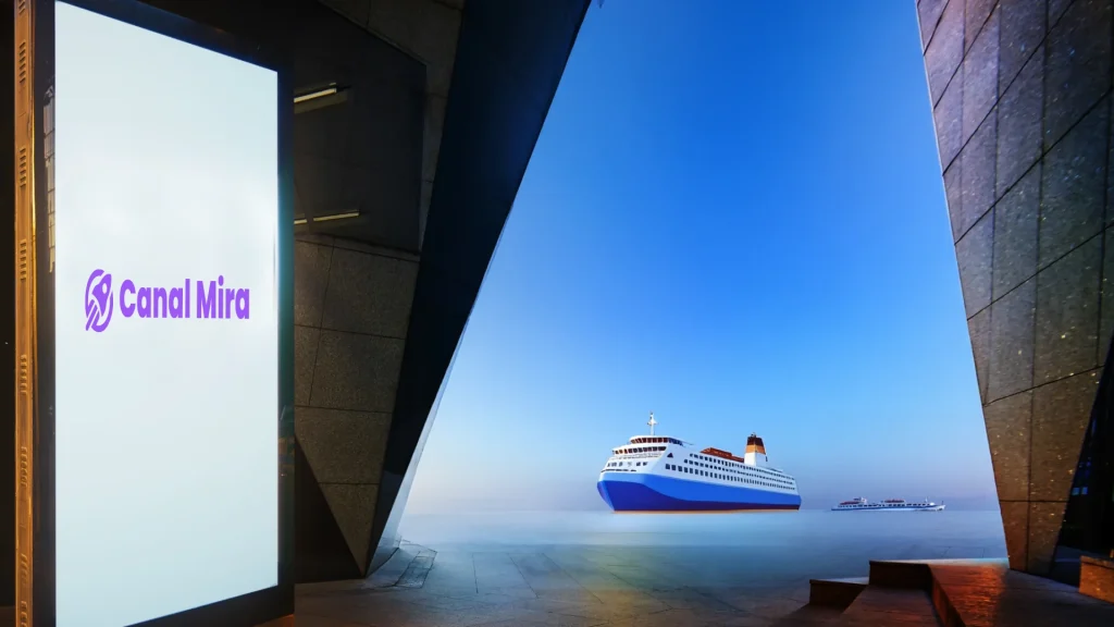 Cartelería digital para publicidad en navieras en las Islas Canarias